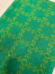Green and mehendi kasuti garden blouse with floral embroidery front